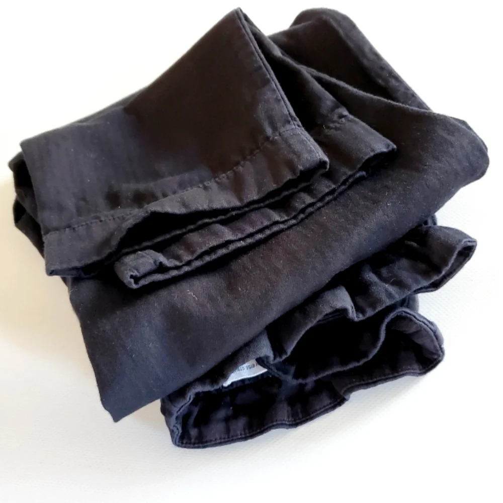 7187 * LOFT Outlet High Rise Straight Leg Cotton Pants Black Size XS - Picture 8 of 11